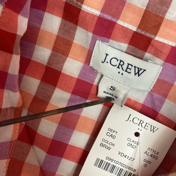 NWT J. Crew Gingham Button Down Shirt - Picture 10 of 13